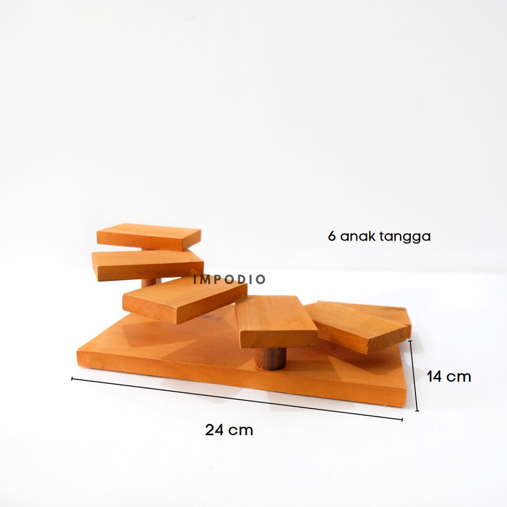 Impodio Tangga kayu mini showcase product / makanan / photo props