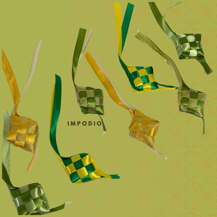 IMPODIO Ketupat mini hiasan gantungan - Props photo ramadhan edition Dekorasi lebaran