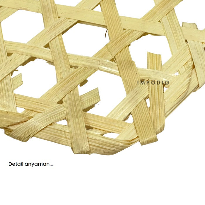 IMPODIO Placemat hexagon - piring bambu anyaman - Props Properti Foto - detail produk