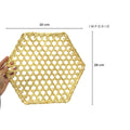 IMPODIO Placemat hexagon - piring bambu anyaman - Props Properti Foto - background putih