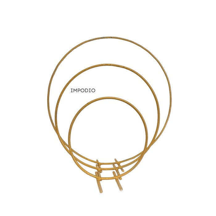Standing Ring Decoration - Pajangan besi bulat diameter 20 - 40cm warna gold IMPODIO