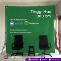 IMPODIO Stand backdrop tinggi 3m x lebar 3m + green screen premium - dalam penggunaan