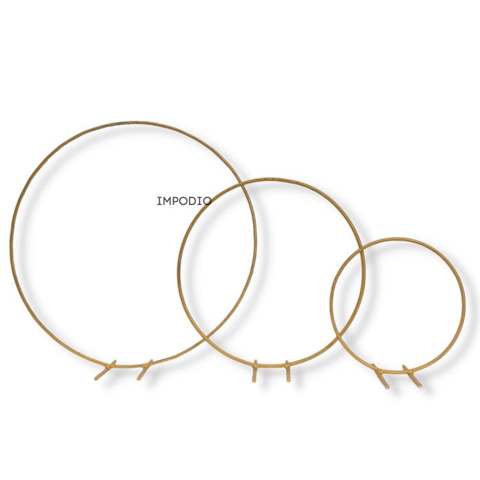 Standing Ring Decoration - Pajangan besi bulat diameter 20 - 40cm warna gold IMPODIO