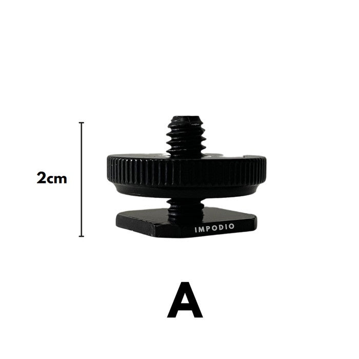 IMPODIO Tripod Screw hot Shoe Socket DSLR ke baut 1/4"