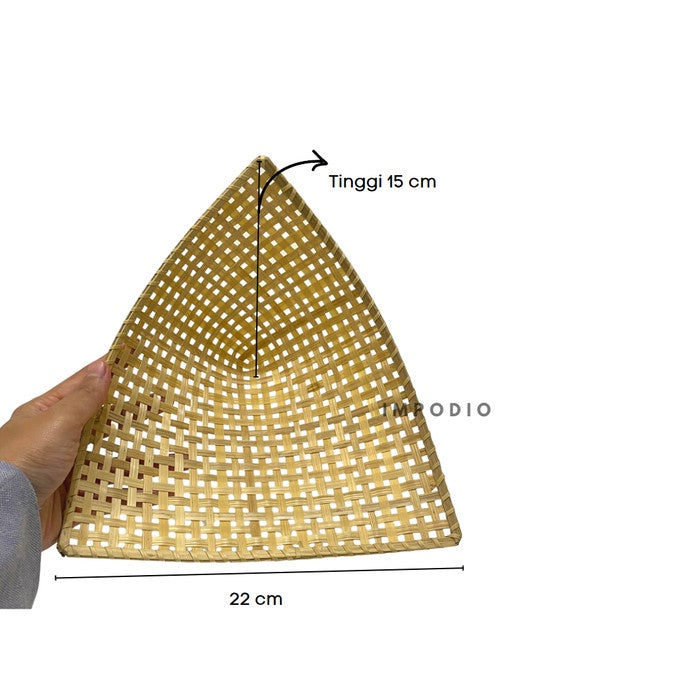 IMPODIO Placemat hexagon - piring bambu anyaman - Props Properti Foto - close up