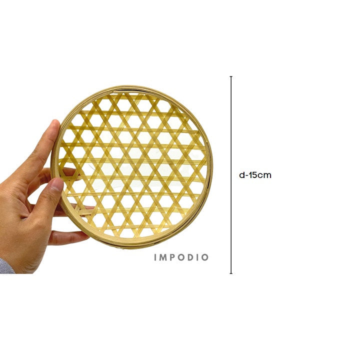 IMPODIO Placemat hexagon - piring bambu anyaman - Props Properti Foto