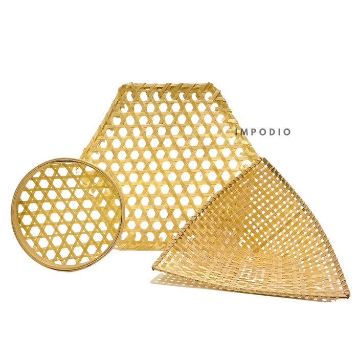 IMPODIO Placemat hexagon - piring bambu anyaman - Props Properti Foto