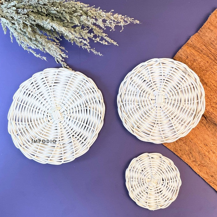 IMPODIO coaster rotan bulat anyaman - props tatakan food photo - detail produk