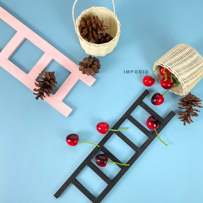 IMPODIO Tangga Kayu Props Properti Fotografi - Ukuran 29 dan 32 cm
