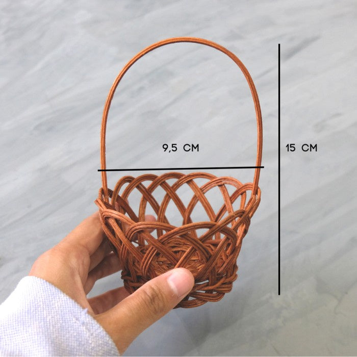 IMPODIO Mini rantang parcel bambu / keranjang rotan hampers