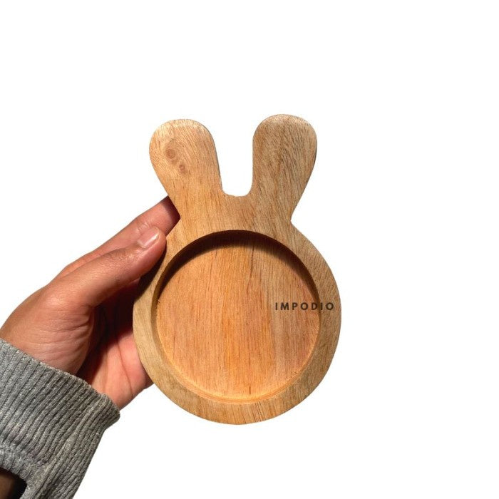 IMPODIO Tatakan Gelas Kelinci kayu asli - props kayu foto produk