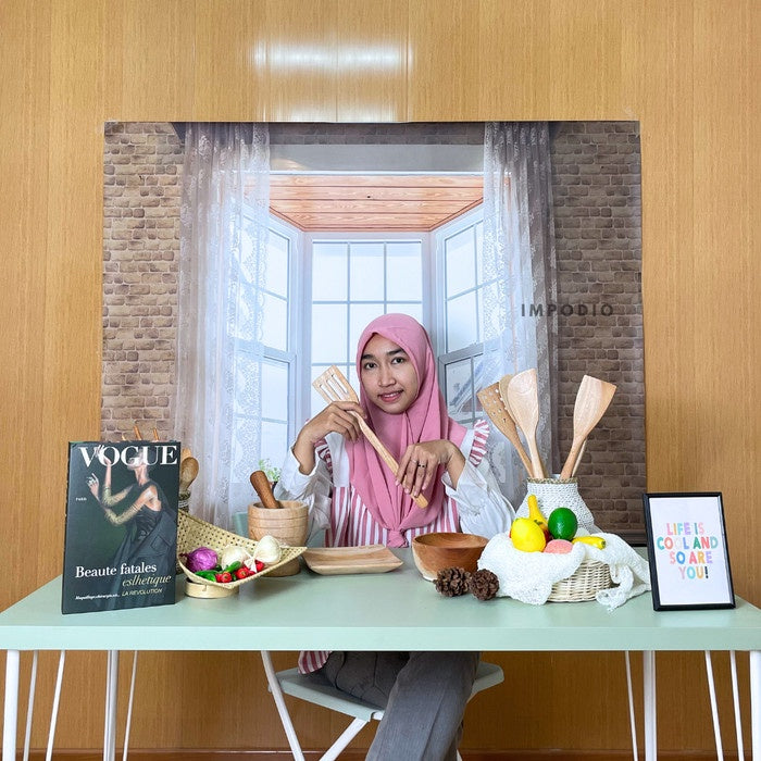 IMPODIO Background foto 3D live streaming - photo produk studio custom motif - latar gulung lembaran