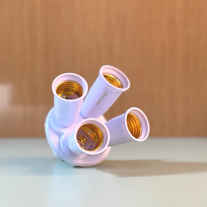 IMPODIO 4 socket led softbox adapter - ubah single socket 4 socked LED - dalam penggunaan