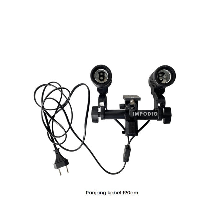 IMPODIO Dual lamp holder socket E27 adjustable good quality - dalam penggunaan