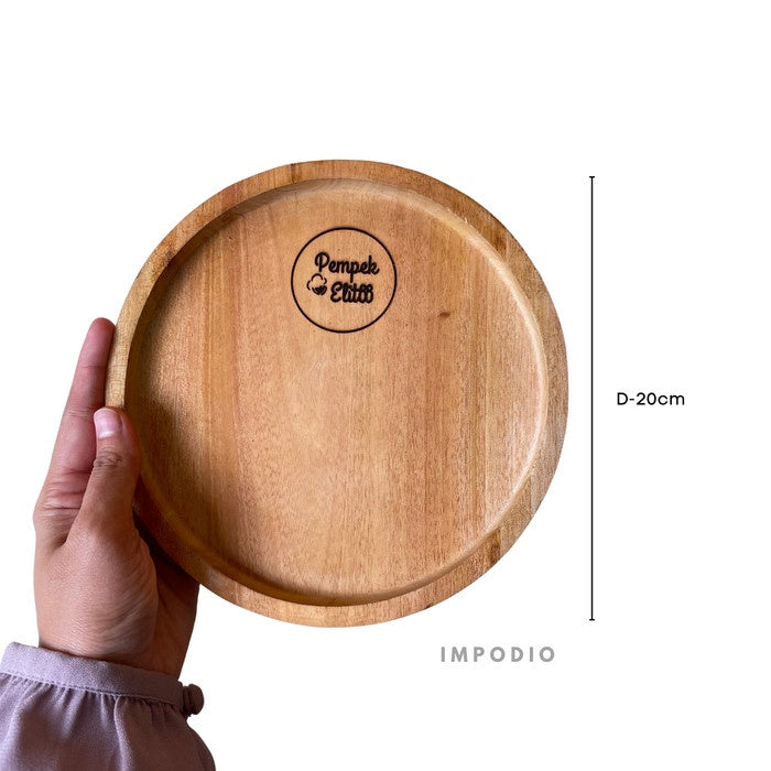 IMPODIO Nampan kayu Bulat D-20cm - Custume Grafit props