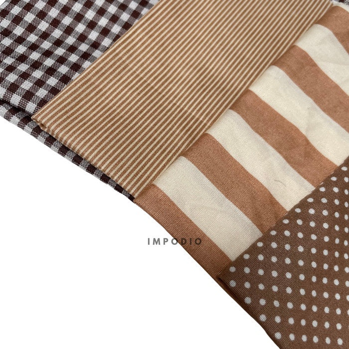 IMPODIO [PAKET 6pcs] napkin NUDE coklat kain piknik - props foto