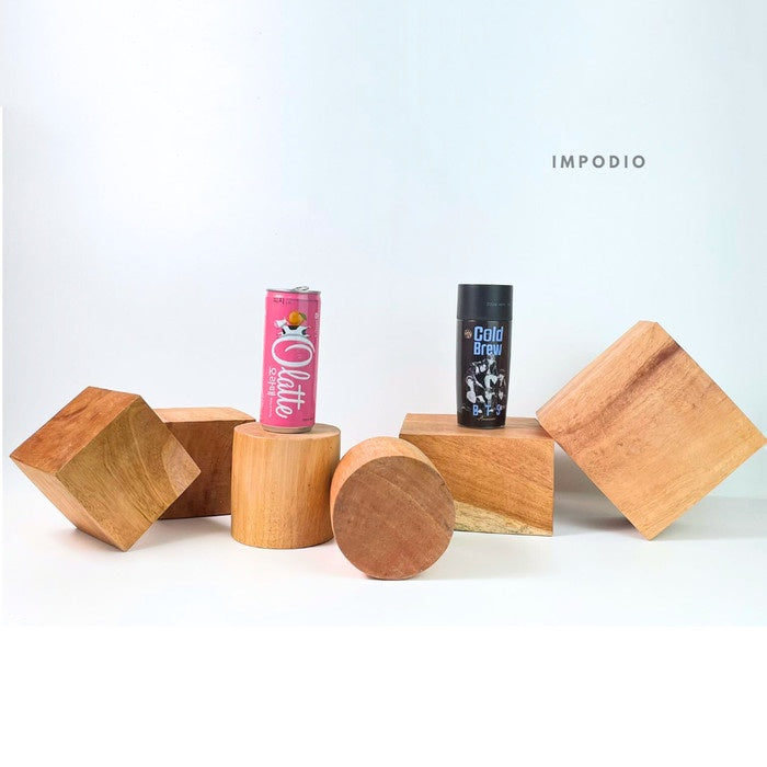 IMPODIO Podium kayu mahoni - kubus balok properti foto produk