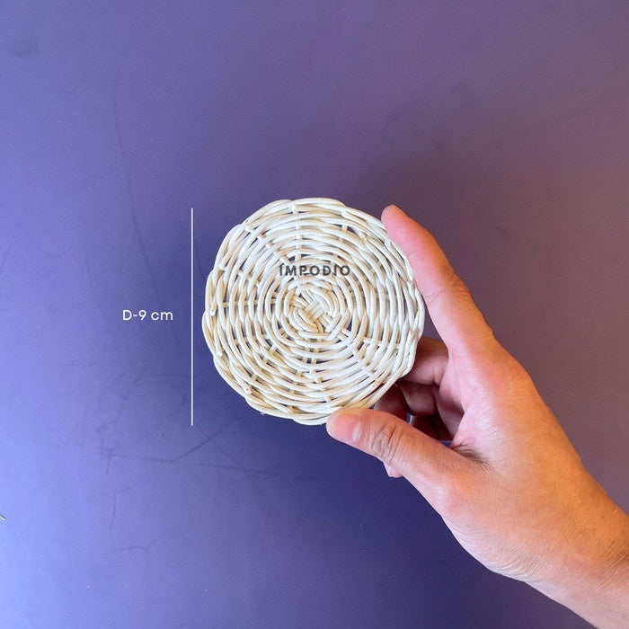 IMPODIO coaster rotan bulat anyaman - props tatakan food photo - lifestyle