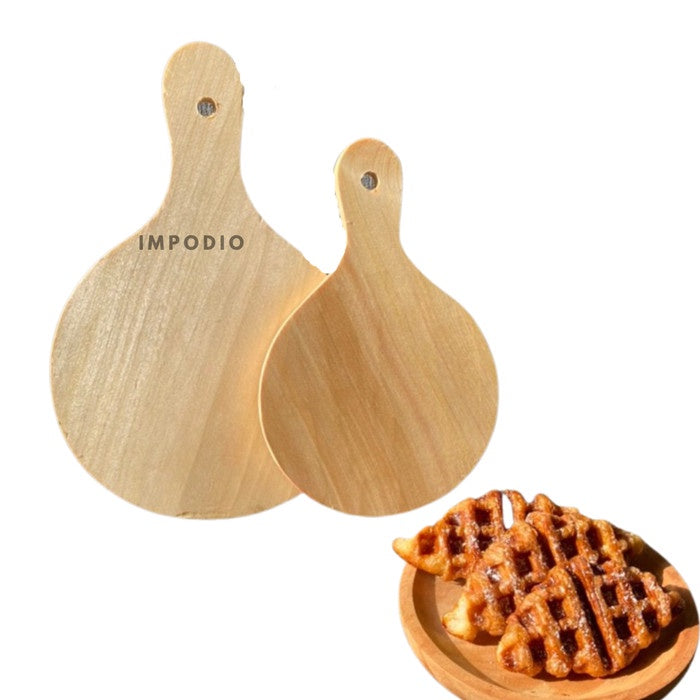 IMPODIO Talenan bulat untuk pizza cutting board diameter 15 dan 18cm piring kayu