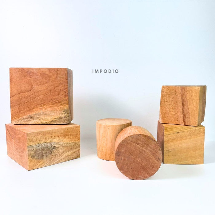 IMPODIO Podium kayu mahoni - kubus balok properti foto produk