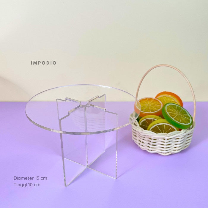 IMPODIO Arcylic stand cake transparan - tatakan kue tempat display