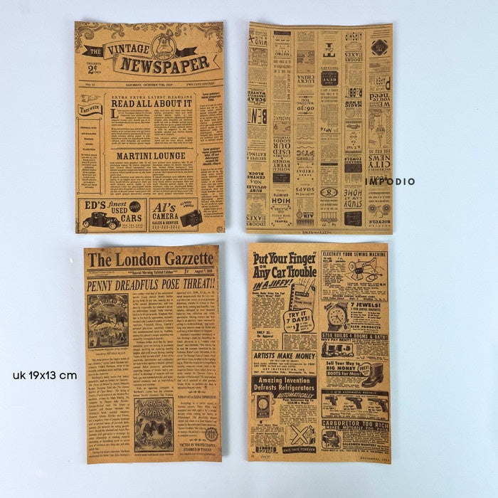 IMPODIO Kertas majalah jadul Paper vintage aesthetic Props foto jurnal - packaging