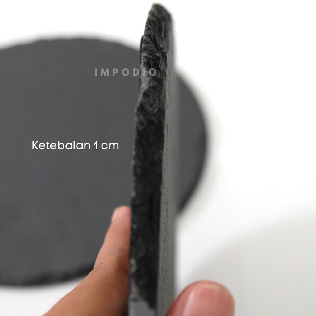 IMPODIO Rounded Stone Steak Piring batu bulat aesthetic high quality props