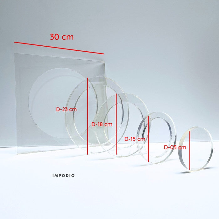 IMPODIO Akrilik Geometry - 1 Set Kotak dan Lingkaran Geometri