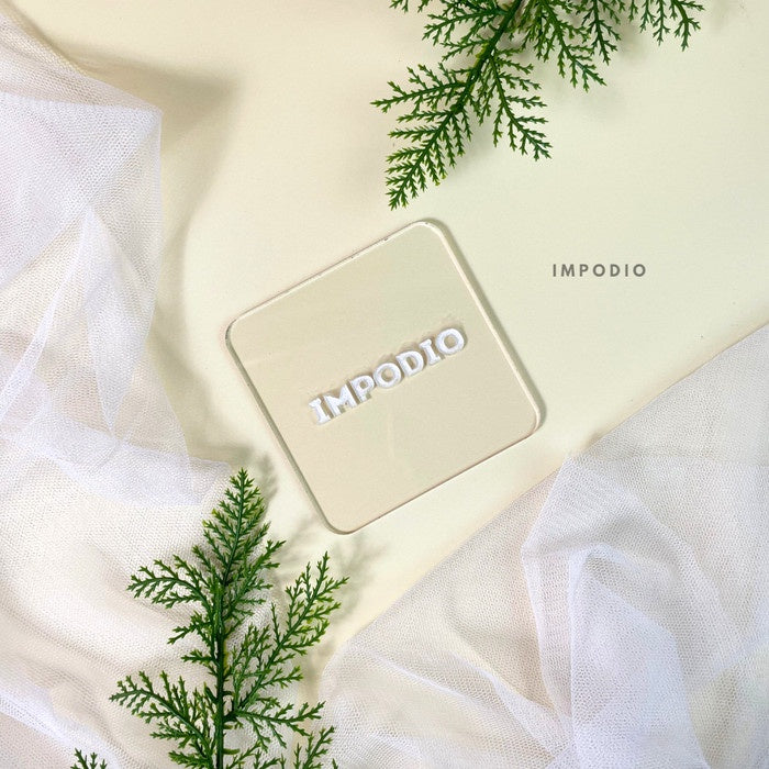 IMPODIO Engraved coaster akrilik kotak - tatakan gelas arcylic grafir