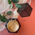 IMPODIO Coaster Alas Rubber Anti Panas - black and white - tampak samping