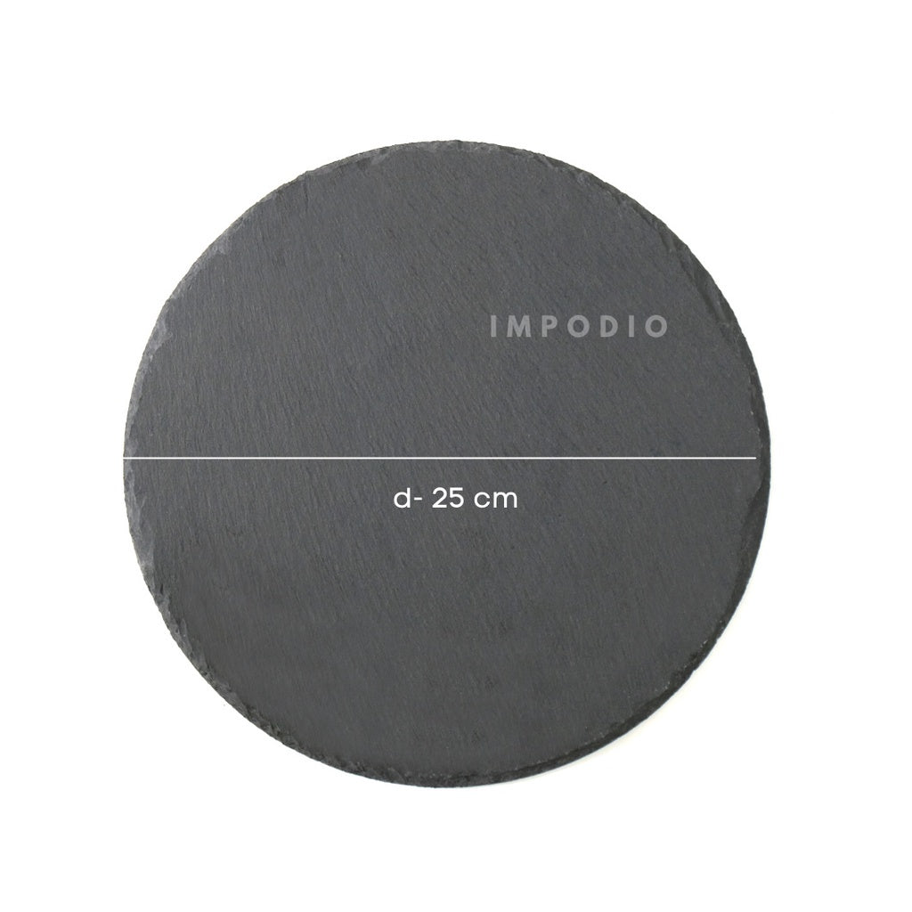 IMPODIO Rounded Stone Steak Piring batu bulat aesthetic high quality props