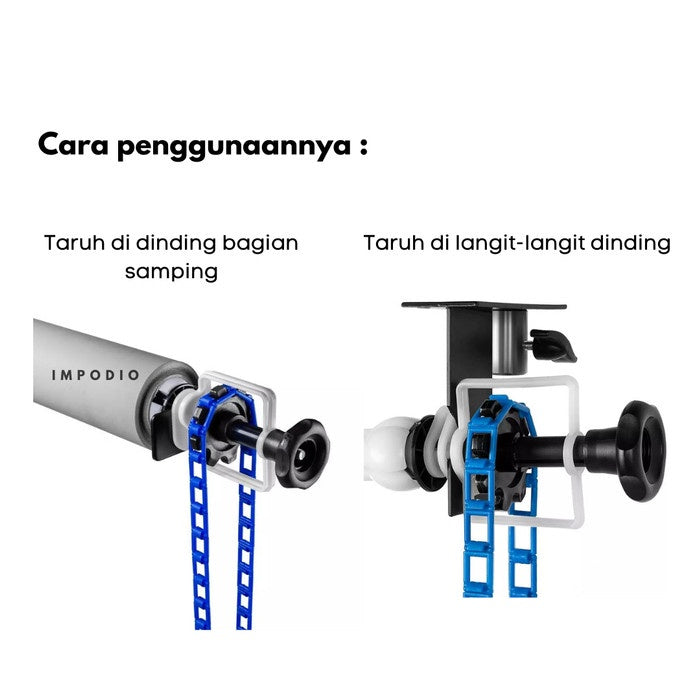 IMPODIO Hanging Backdrop – Kerekan 1 Roller Manual Background - close up