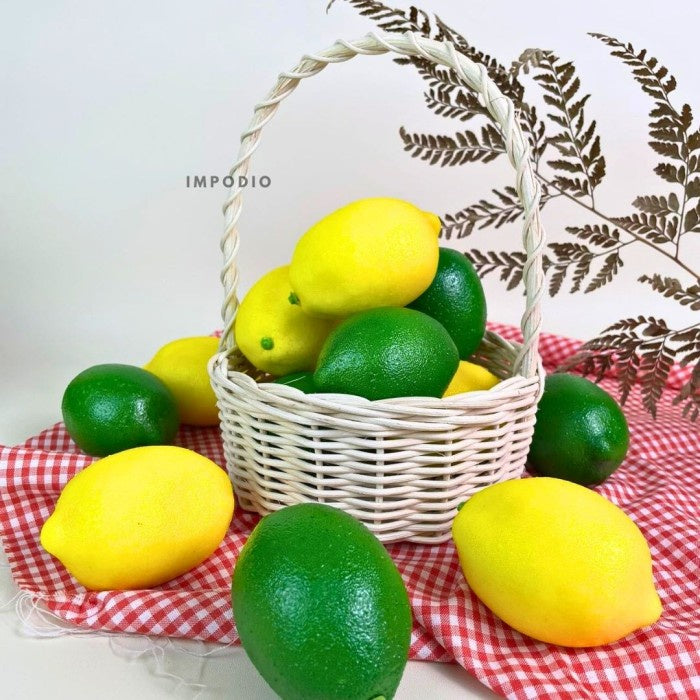 IMPODIO Buah Lemon palsu full size – artificial lemon Props