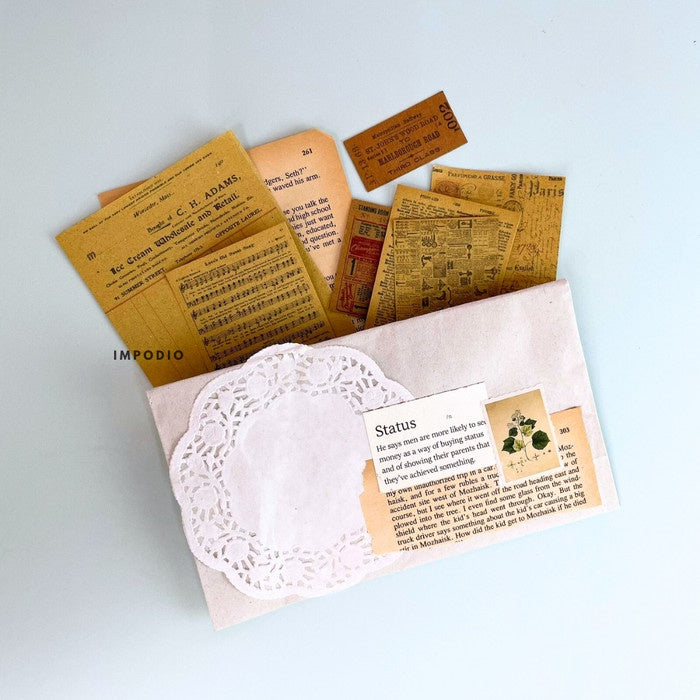 IMPODIO Kertas majalah jadul Paper vintage aesthetic Props foto jurnal - close up