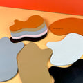 IMPODIO Tatakan bentuk abstrak - Photo Props aesthetic kayu 5 warna