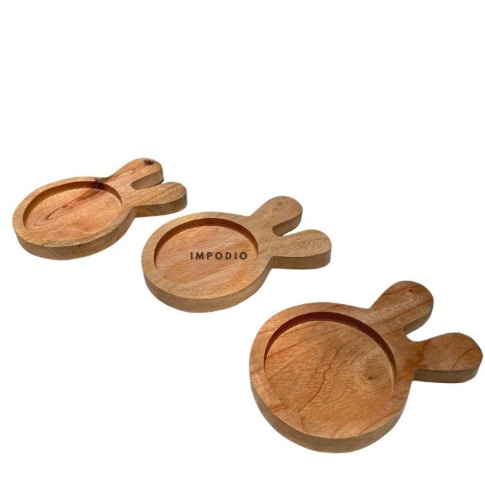 IMPODIO Tatakan Gelas Kelinci kayu asli - props kayu foto produk