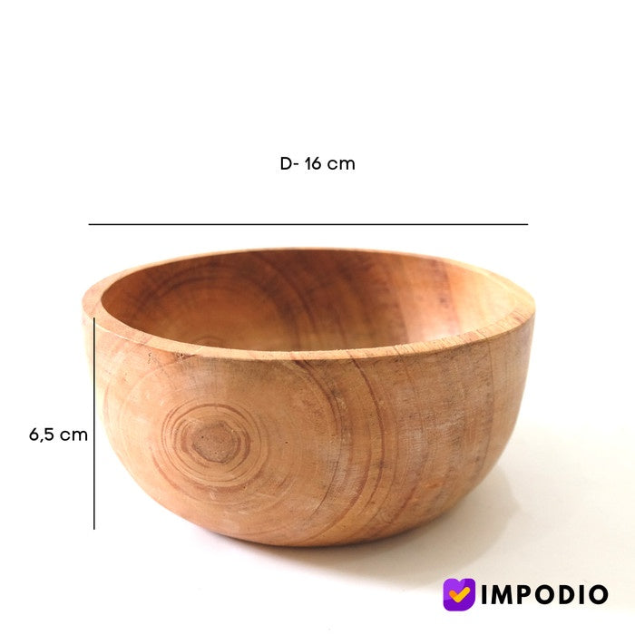 IMPODIO Mangkok Kayu Mahoni Diameter 15cm dan 18cm - Mangkuk wooden bowl