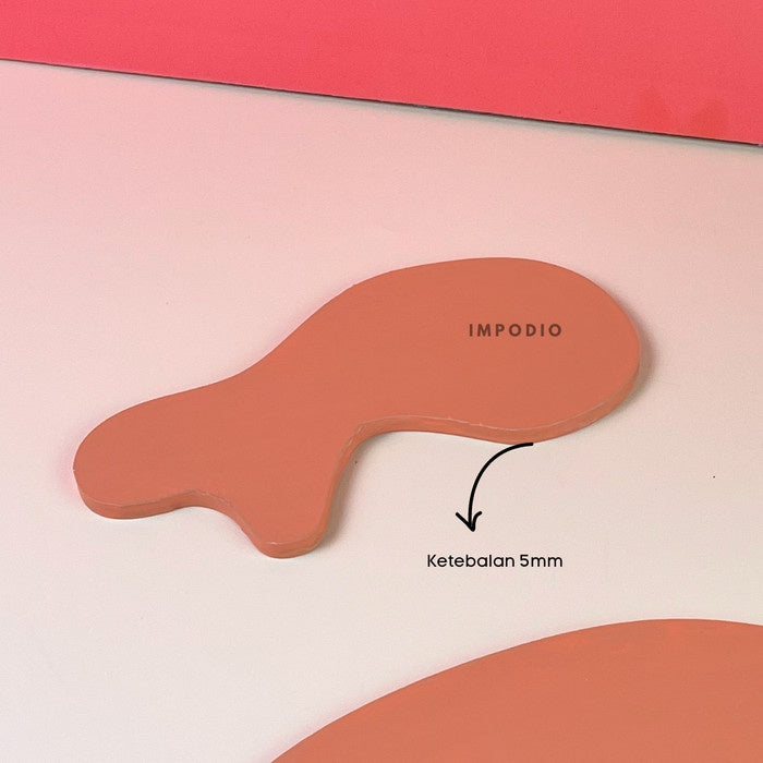 IMPODIO Tatakan bentuk abstrak - Photo Props aesthetic kayu 5 warna