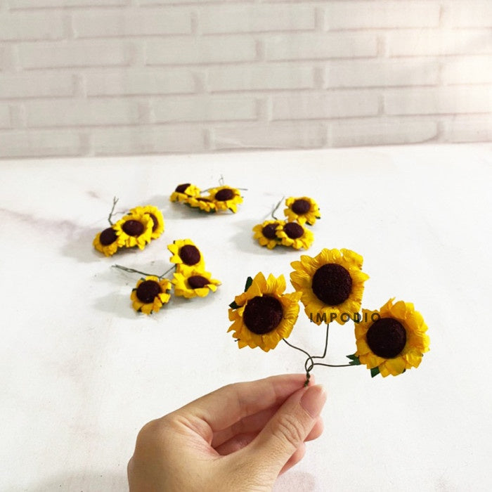 IMPODIO 3 tangkai bunga matahari / sunflower artificial props foto