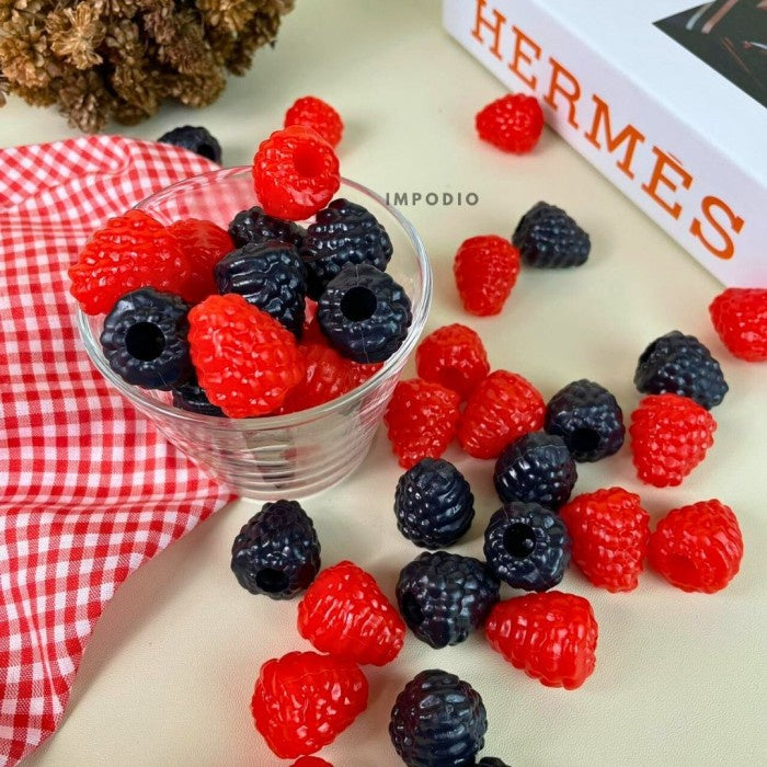 IMPODIO Rasberries Palsu (Fake Raspberry) – Buah palsu Props - tampak samping