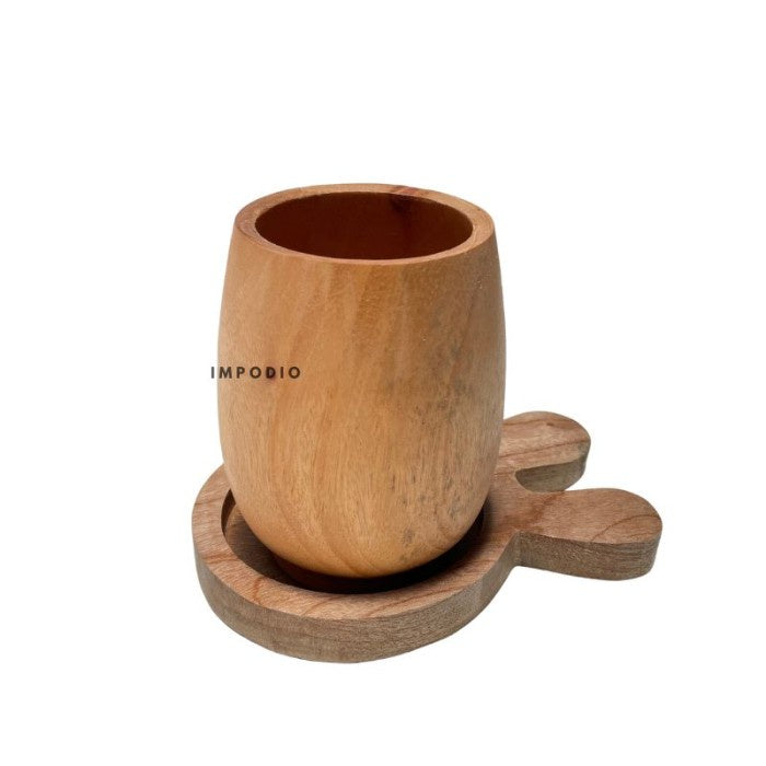 IMPODIO Tatakan Gelas Kelinci kayu asli - props kayu foto produk