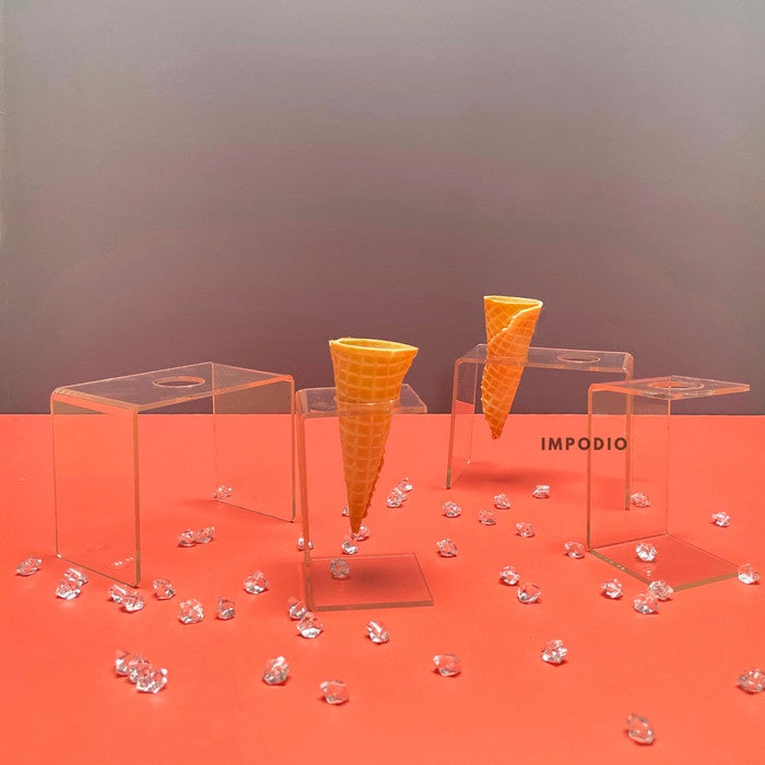 IMPODIO Ice cream display holder etalase clear akrilik fotografi