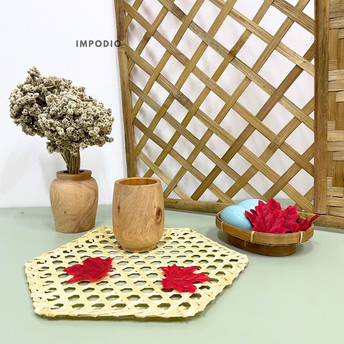 IMPODIO Bamboo Window - Props fotografi, bambu asli - tampak samping