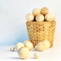 IMPODIO Bola kayu natural 2 - 4 cm - Properti props foto - tampak samping