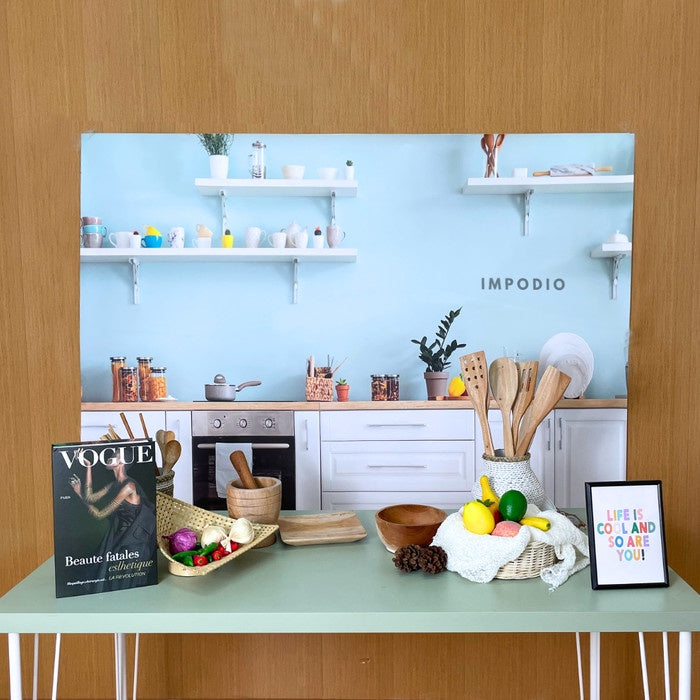 IMPODIO Background foto 3D live streaming - photo produk studio custom motif - latar gulung lembaran