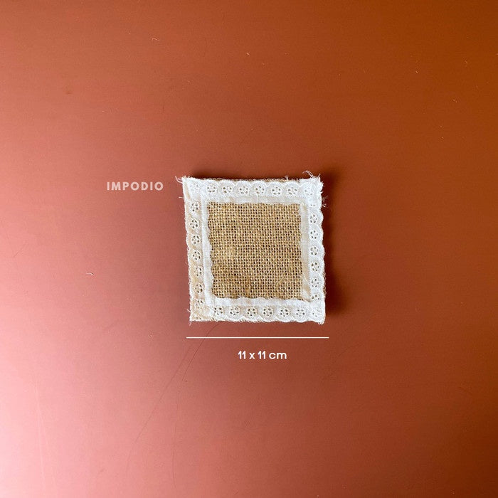 IMPODIO Kain Goni Renda 11x11cm 30x30cm | Alas Foto Properti Makanan Kerajinan Fashion