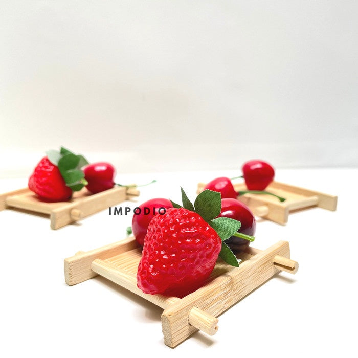 IMPODIO mini bamboo coaster / bambu tatakan kayu gelas teh props foto