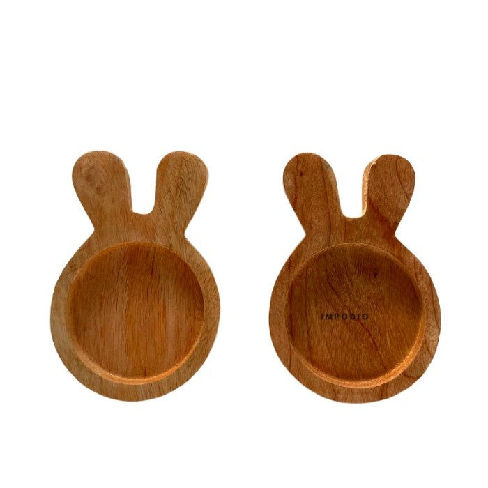 IMPODIO Tatakan Gelas Kelinci kayu asli - props kayu foto produk