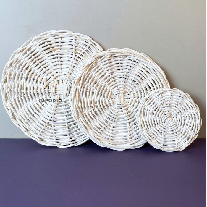 IMPODIO coaster rotan bulat anyaman - props tatakan food photo - dalam penggunaan