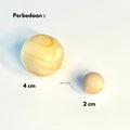 IMPODIO Bola kayu natural 2 - 4 cm - Properti props foto - close up
